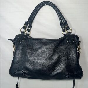 Presa black leather satchel